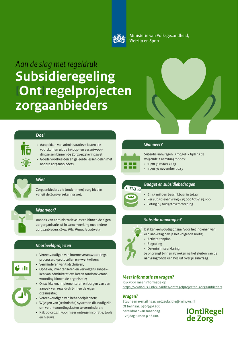 Een decoratieve weergave van de folder over de Subsidieregeling